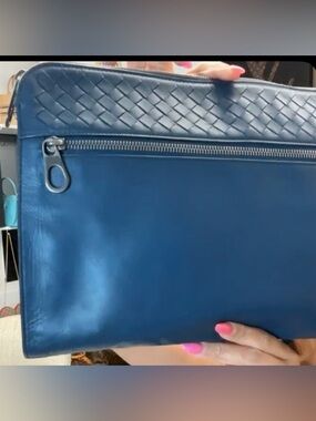 Bottega Veneta Navy Clutch
